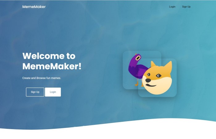 Image of Meme Maker web application.